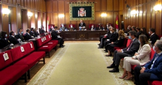 El presidente del Tribunal Superior de Justicia de Castilla-La Mancha, Vicente Rouco Rodríguez, durante su intervención